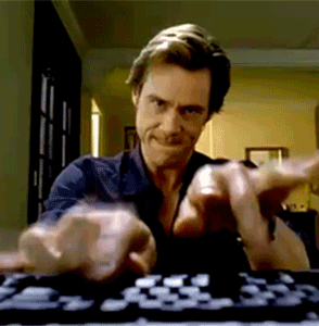 Jim Carrey Banging the Keyboard
